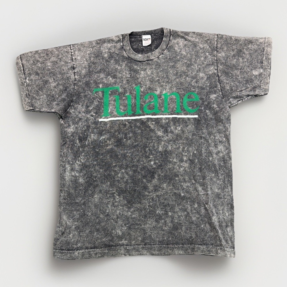 VTG Tulane‎ Alumni T Shirt XL Single Stitch Marbled Wash Made In USA